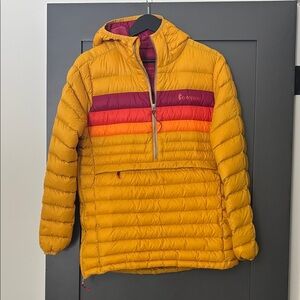Cotopaxi Puffer Jacket - Yellow, Purple, and Orange